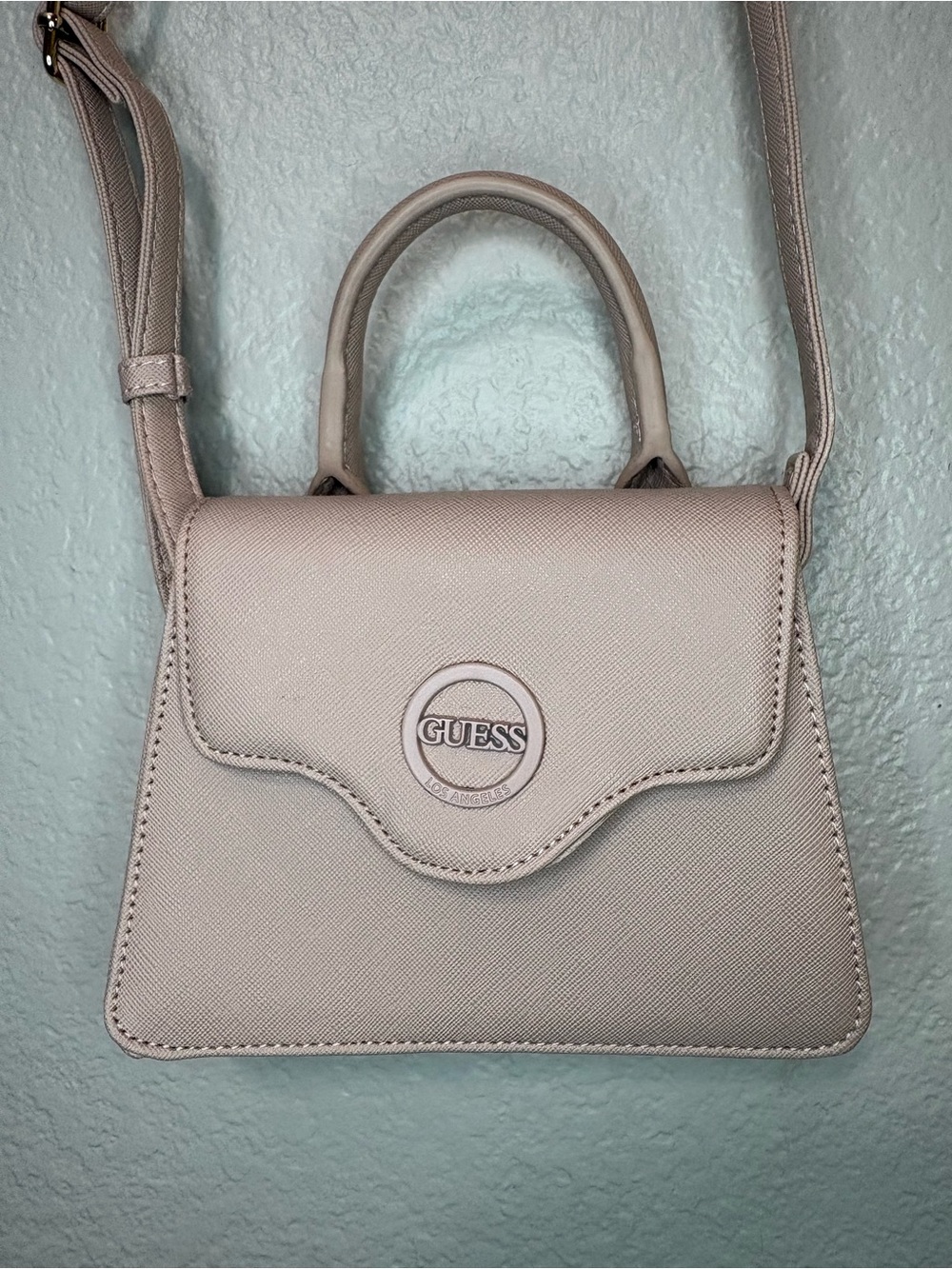 Guess Mini Top-Handle Crossbody Bag in Light Blush